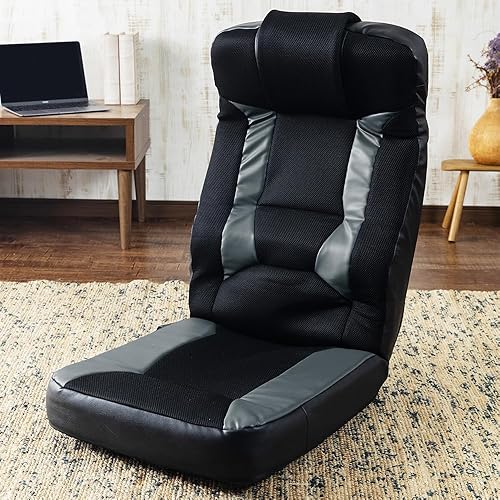 Iris Plaza GCN-4812 Gaming Floor Chair, Breathable Mesh, Gaming Chair, Breathable, Reclining, Adjustable Head, Storable, Silver