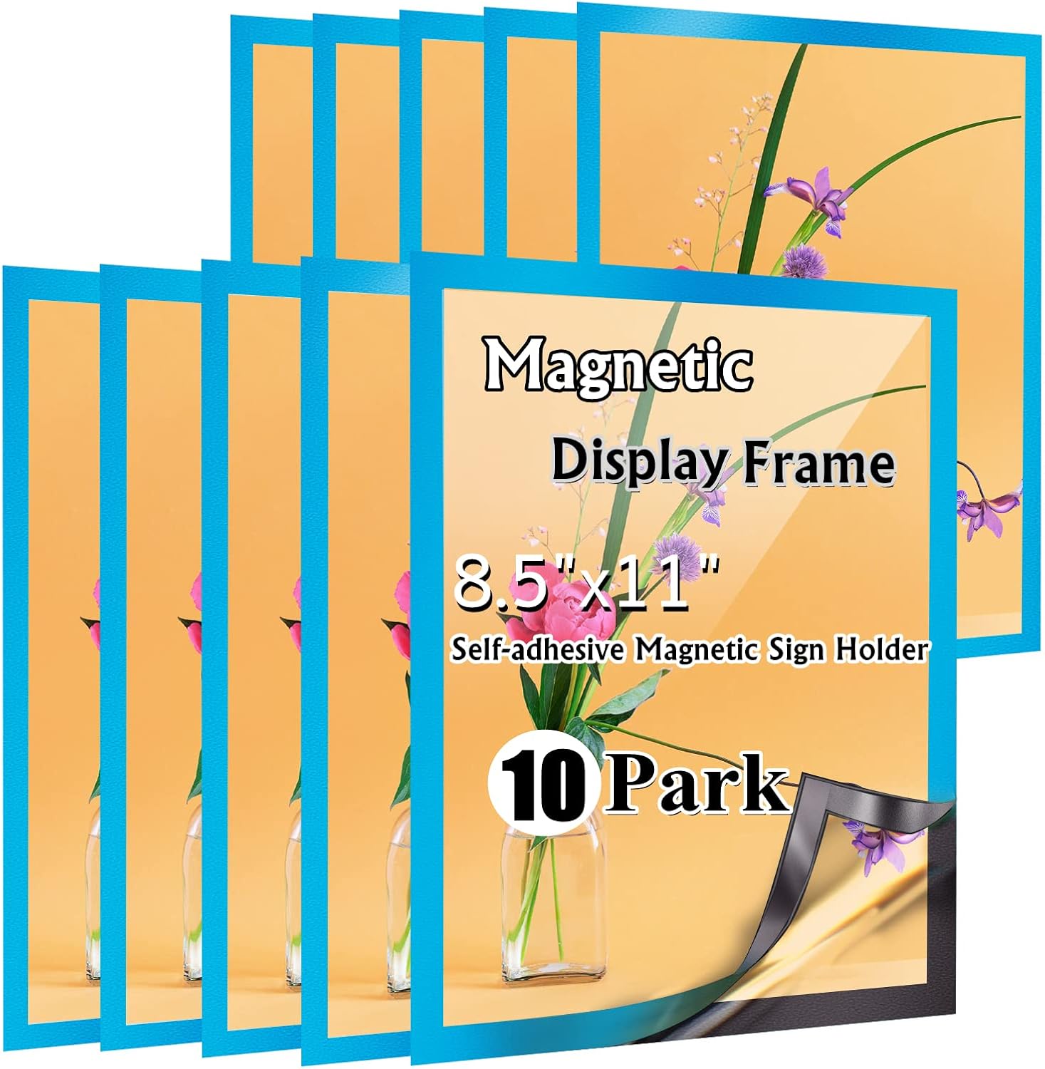 Gocoffun Sign Holder 8.5x11, Self Adhesive Display Frame 10 Pack