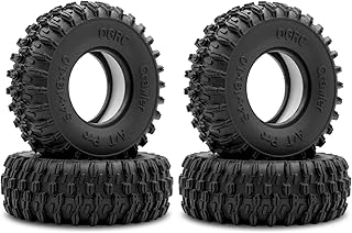 OGRC SCX24 Tires 1.0 Crawler Tires Super Soft and Sticky with Dual Stage Foam 1.0 rc Tires for 1/24 Axial SCX24 Gladiator Bronco C10 JLU Deadbolt B17 FMS FCX24 - A/T Pro