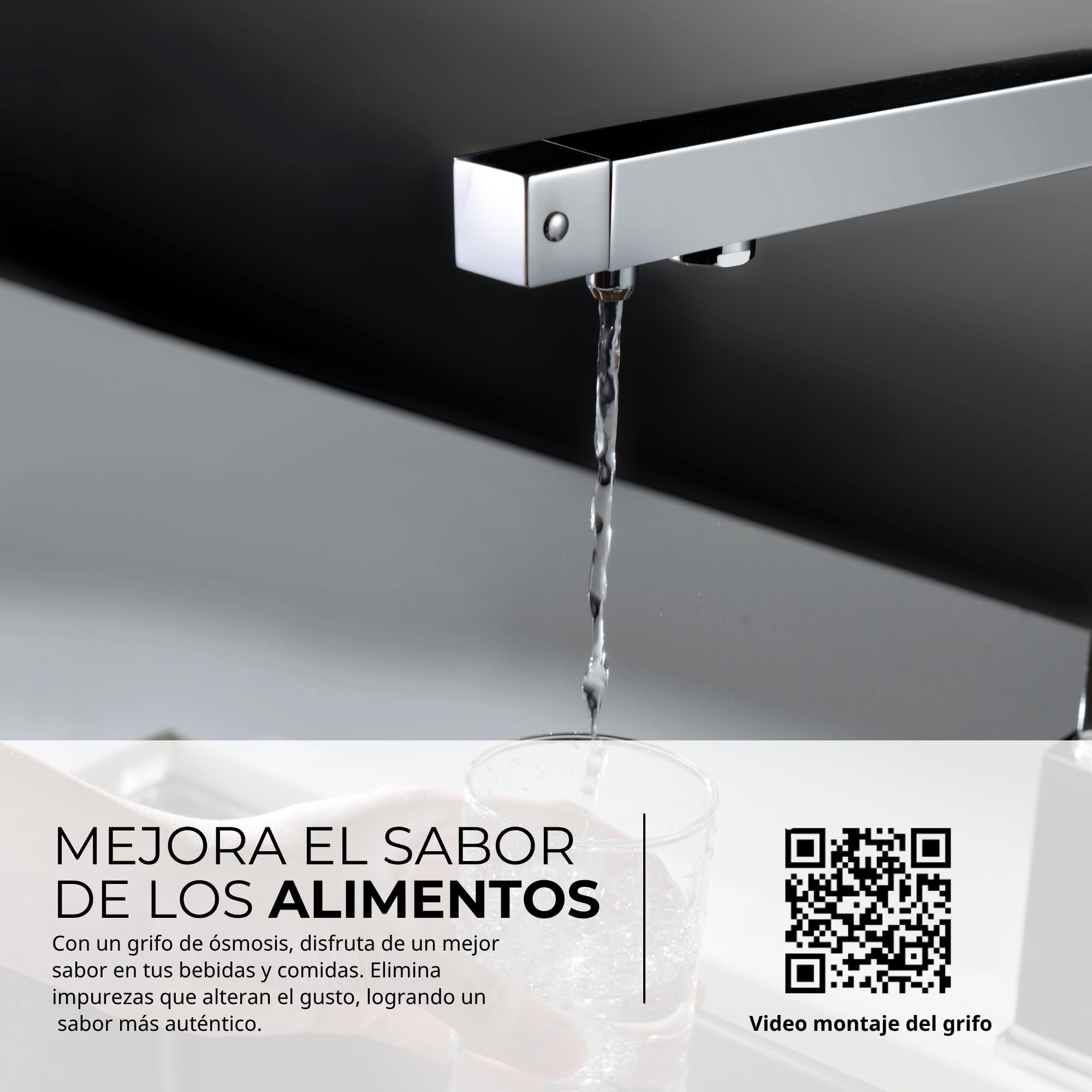 IMEX - Grifo Cocina con Osmosis Integrado | Grifo Momando Osmosis 2 Vías con Ducha Extraíble | Grifería en Latón | Serie Capri | Color Cromado