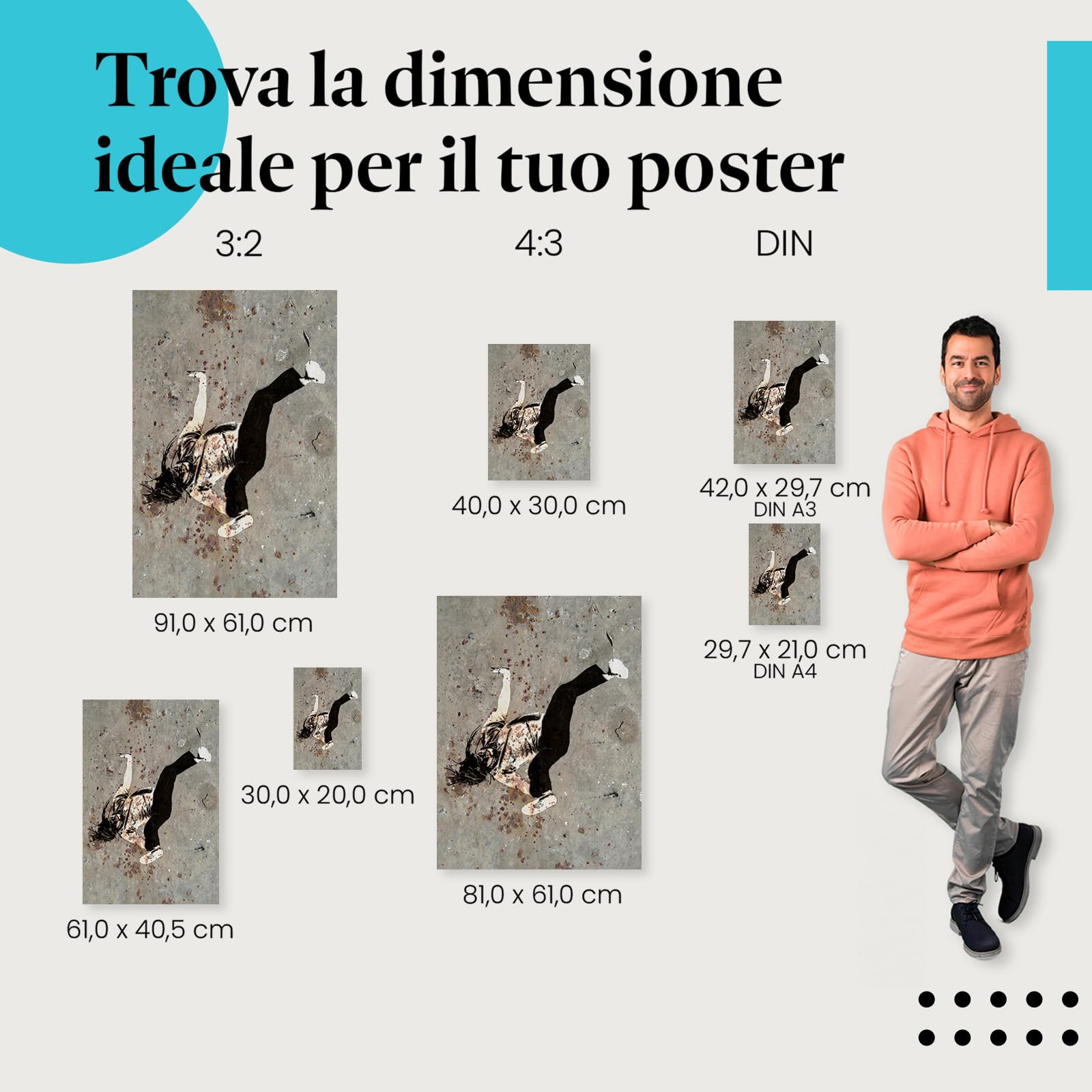 Postereck - 1701 - Hip hop, danza, musica, graffiti, break dance - Stampa con Scritta, Decorazione da Parete, Ideen Regalo, Stampa Fotografica - Tela - 100,0 cm x 75,0 cm