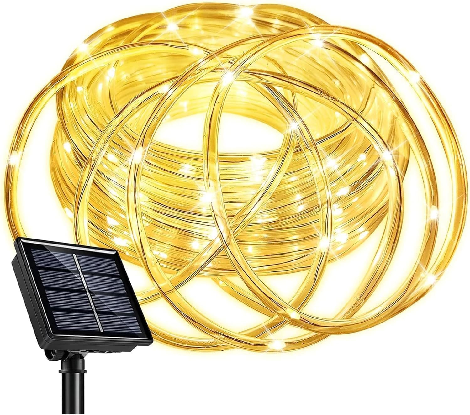 UsmooJoy Solar Rope Lights 5m 50LED Outdoor Waterproof Solar Lights,Waterproof String Light 8 Modes Fairy Lighting Decor Strip Tube Light for Garden Tree Pathway Yard Pool (Warm White)