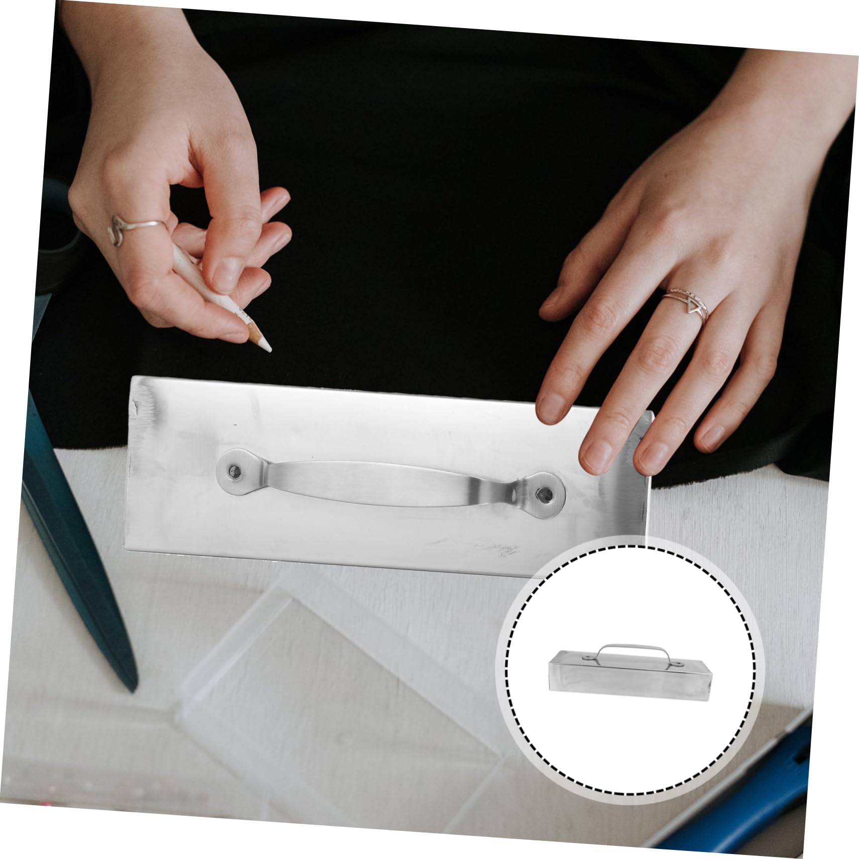 Homoyoyo Badajo de Sastre Acero Inoxidable Pequeño para Coser y Acolchados, Herramienta de Fijación Tela Reutilizable, Accesorio Costura para Confección, Uso Doméstico y Bricolaje, Manos