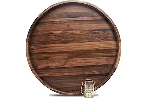 MAGIGO: Roomy 24" Black Walnut Ottoman Tray