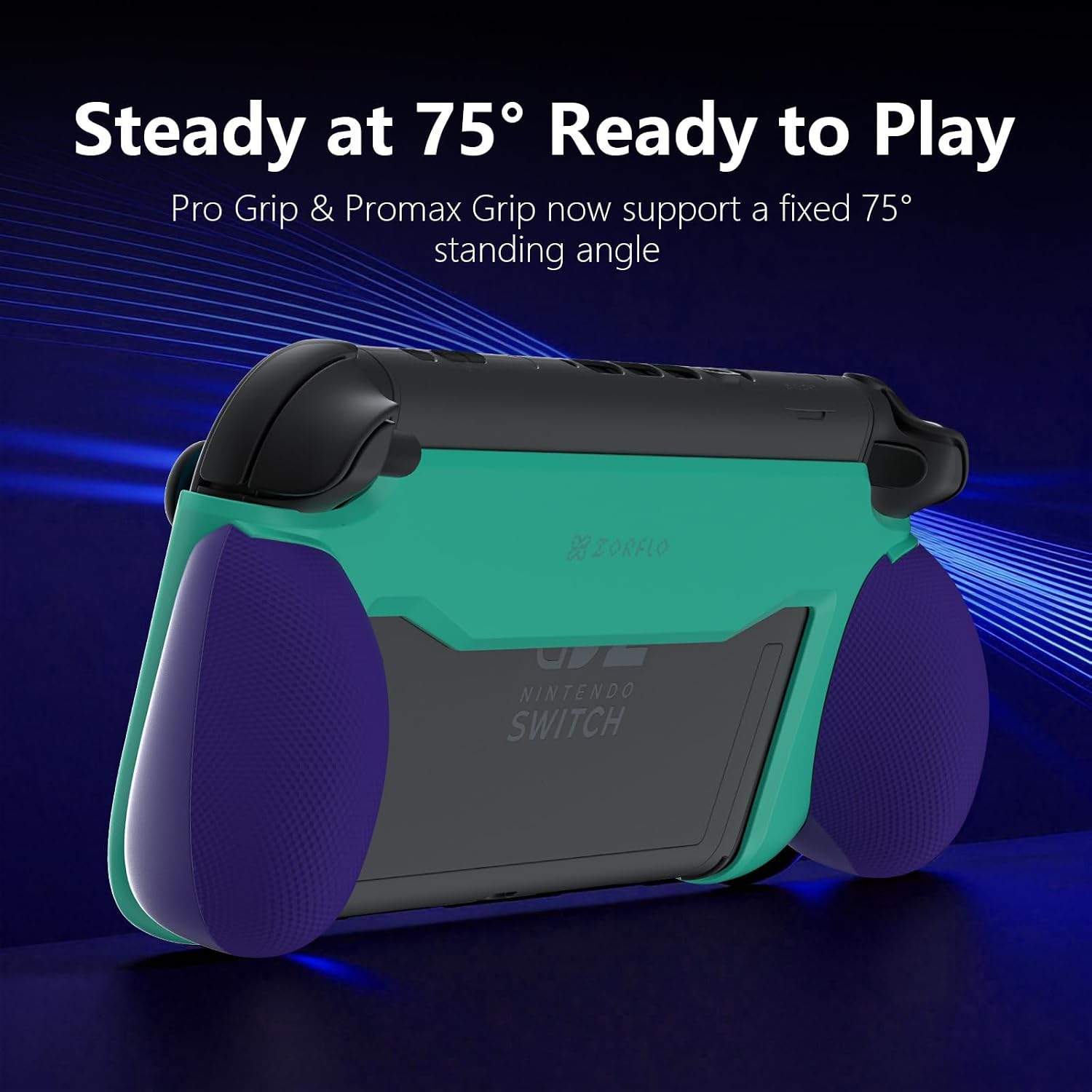 ZORFLO Ergonomic Grip Case for Nintendo Switch 2,Quick-Release Design, Hard Shell with Replaceable Grips for All Hand Sizes, Comfortable Handheld Grip Accessories (Black)