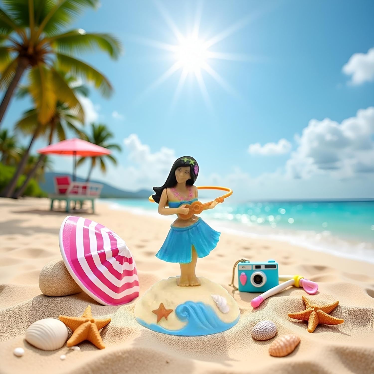 Figurine Hula Girl Dansante Solaire - Décor Tableau De Bord - Énergie Solaire - Violet - Cadeau Voiture