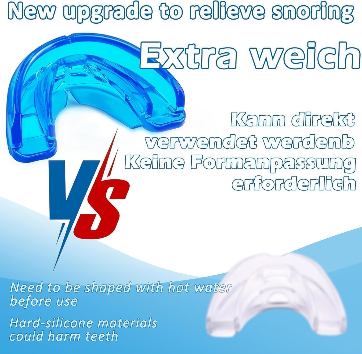 AIOUTGOGO Schnarchstopper, Schnarchfrei Schnarchschiene Männer, Flexibel Mehrzweck Anti Schnarch, Effektiv Anti Snoring Schnarchen Stopper gegen Schnarchen, Besser Schlafen(Gebrauchsfertig)