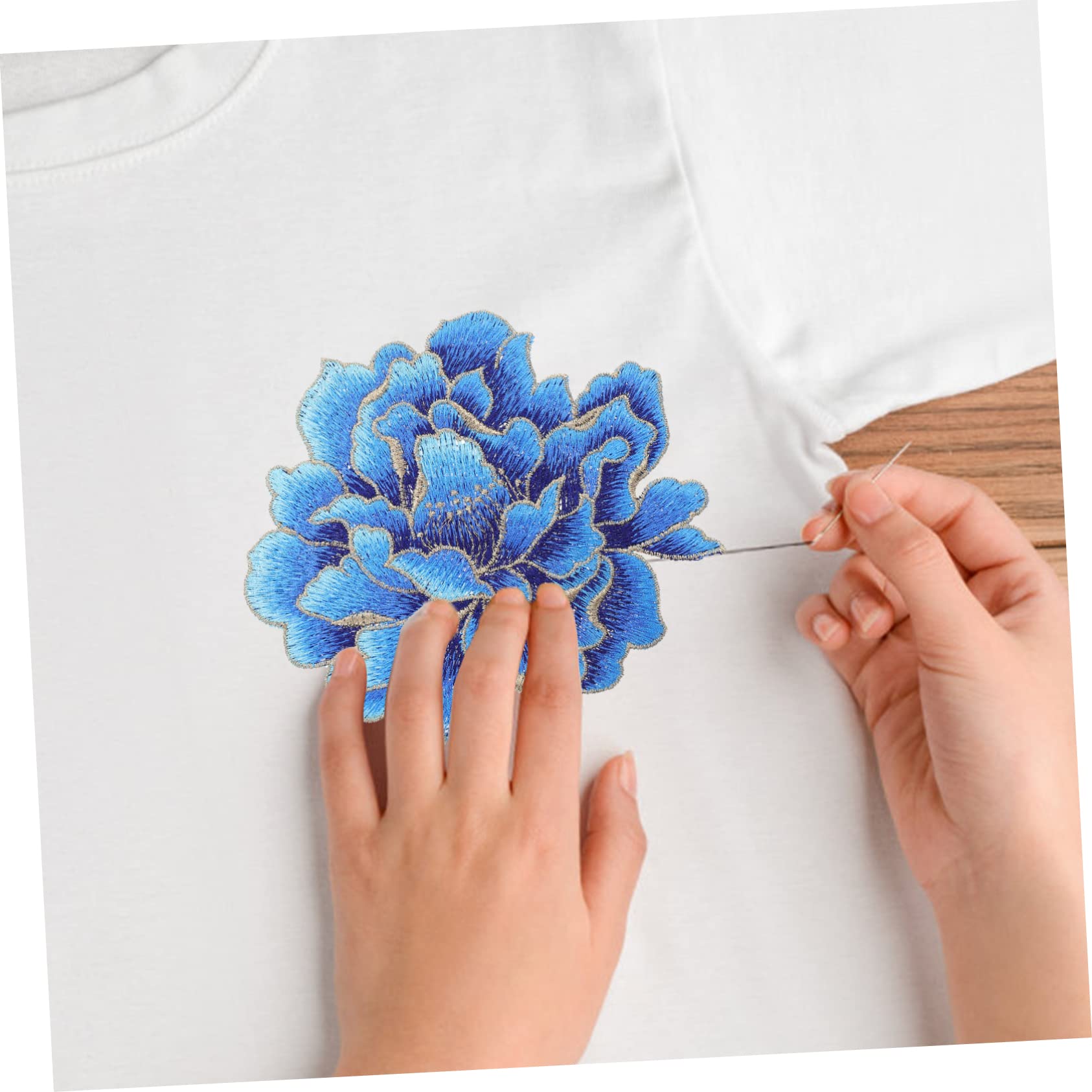 Adornos para Ropa, Parches Bordados de Tela Flores