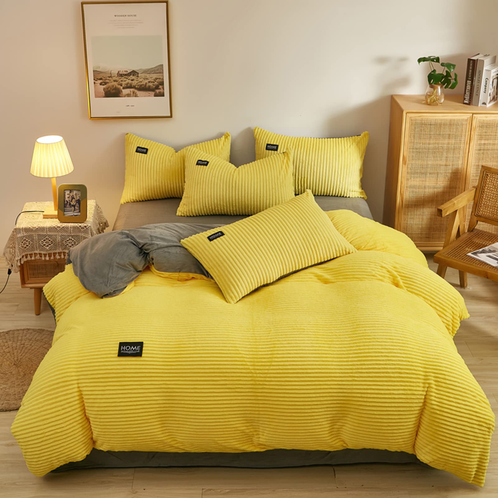 Ergocar Set Biancheria Da Letto 4 Pezzi Matrimoniale, Copripiumino 230x250 Con Cerniera E 2 Federe 48x74, Morbido E Ipoallergenico - 3