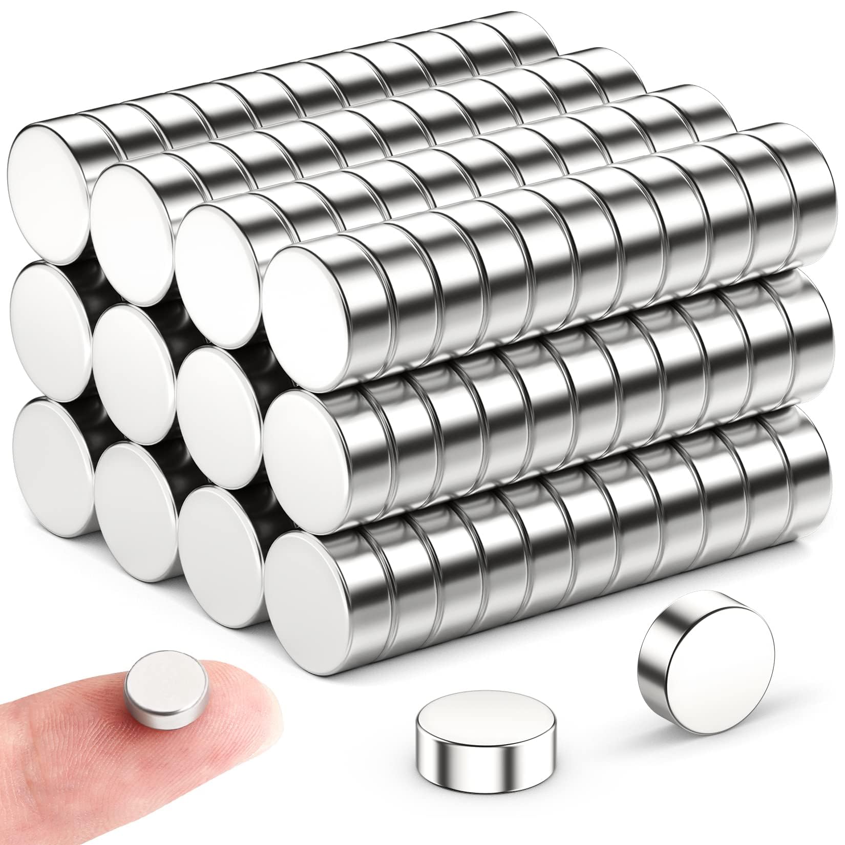 100 Pcs Small Mini Round Magnets, 8 x 3mm Nail Clipper Magnet
