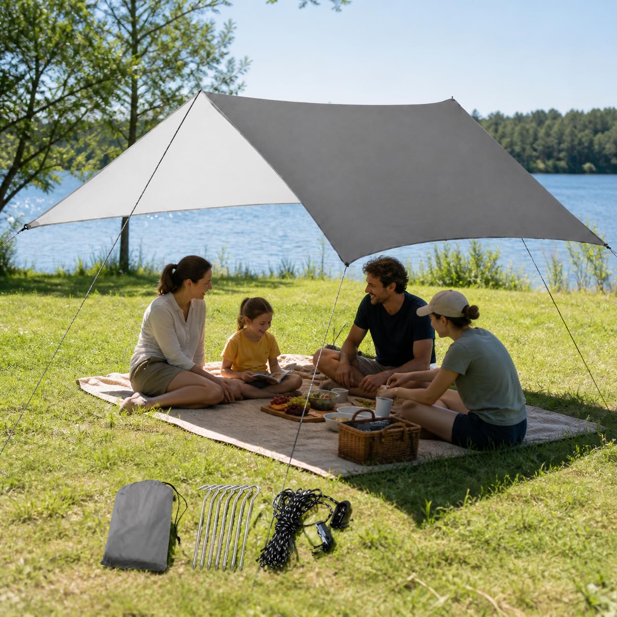 Campeggio Impermeabile, Poliestere, size to 1 | poliestere - picnic, include corde, picchetti - alluminio - impermeabilità 2000mm, per avventura, per pioggia