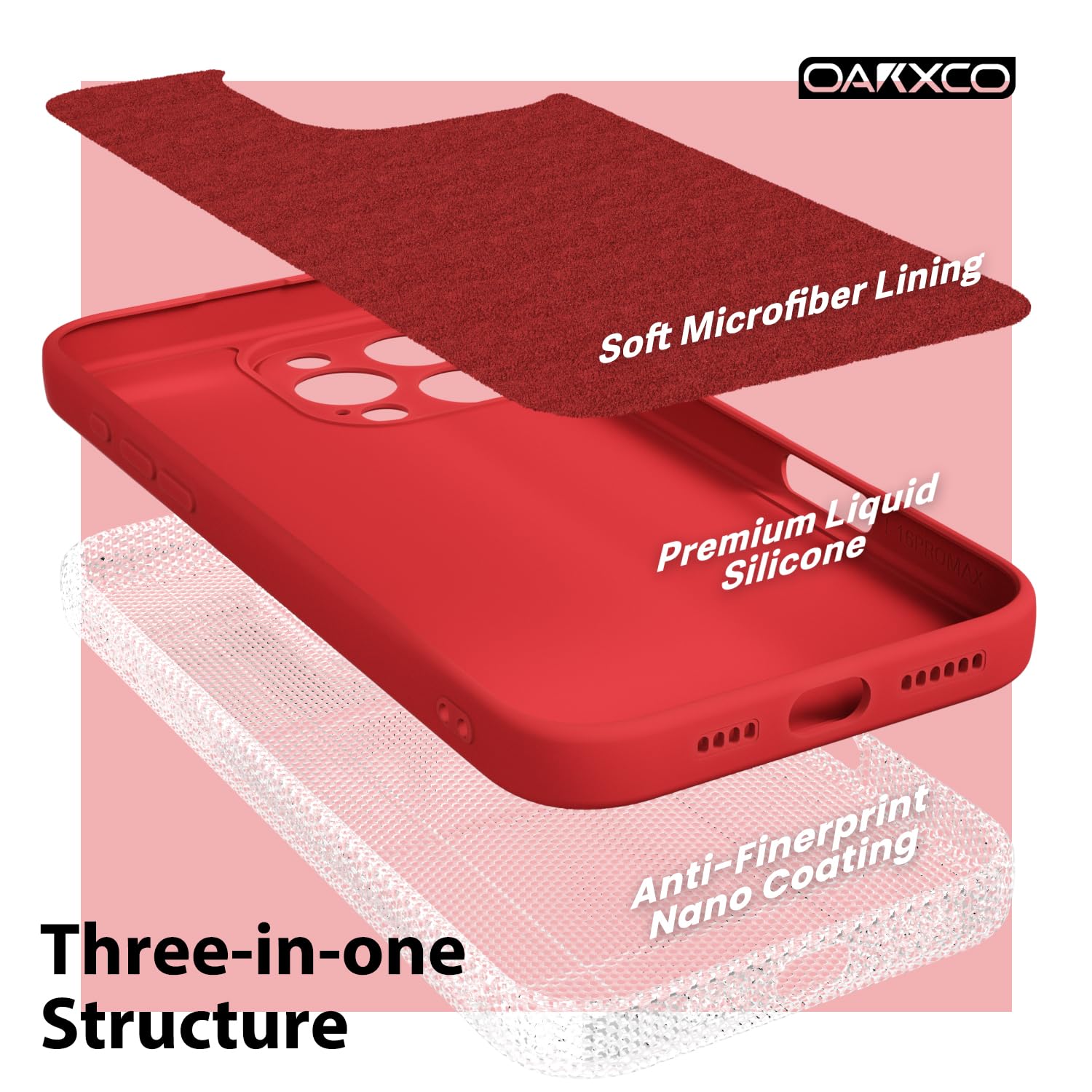 oakxco for iPhone 16 Pro Max Case Liquid Silicone, Soft Rubber Gel Elegant Aesthetic Basic Simple Cover, Cute Thin Slim TPU Matte Solid Color Plain Smooth Case for Women Girl, Light Pink — view 584