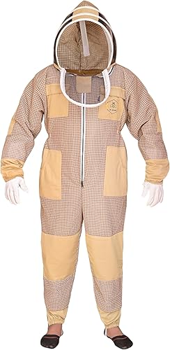 Miniatura 10 de US APIARY Traje de abeja de 3 capas con velo de esgrima un par de guantes a prueba de picaduras traje de apicultura ventilado