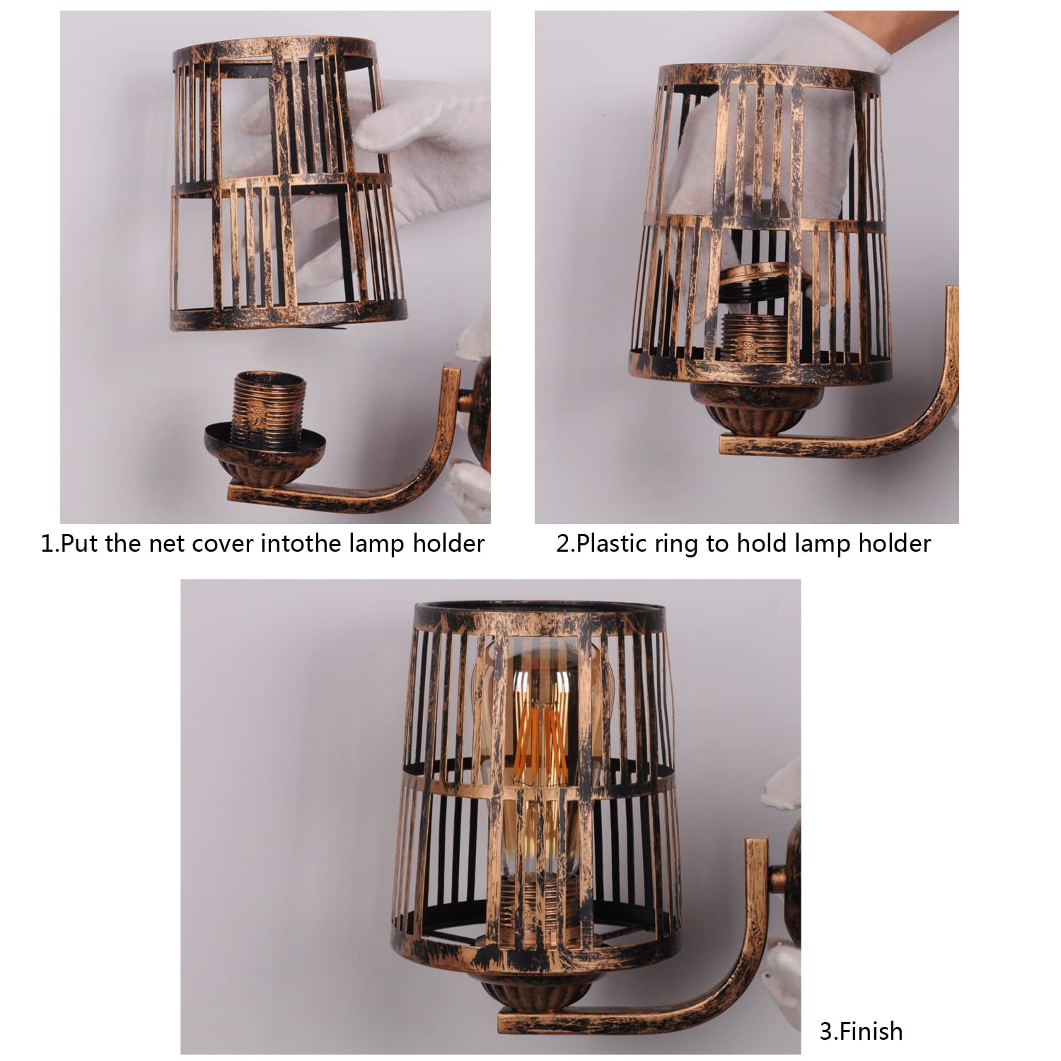 TWSXTE Vintage interieur wandlamp, E27 retro wandlamp, verstelbare
