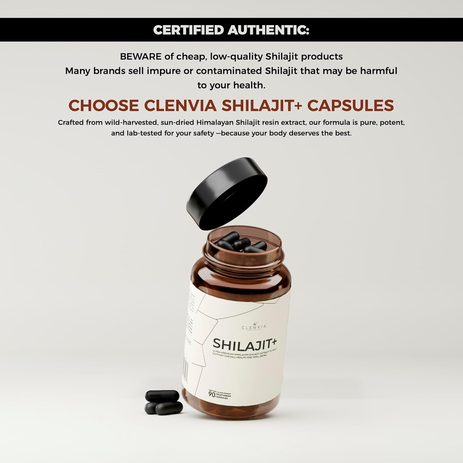 Himalayan Shilajit Extract Capsules – 90 Count | Pure Shilajit for Men & Women | Natural Energy Support