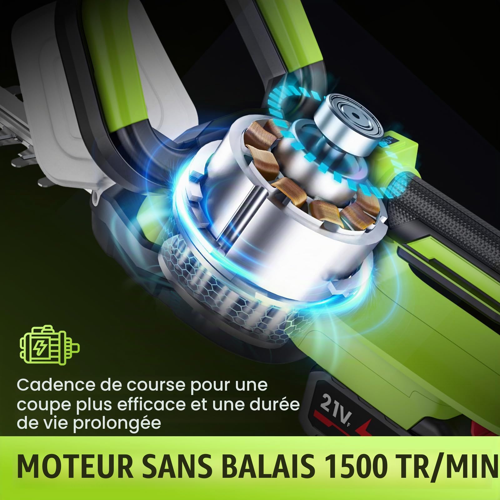 Taille Haie Batterie, 21V Taille Haie Electrique sans Fil