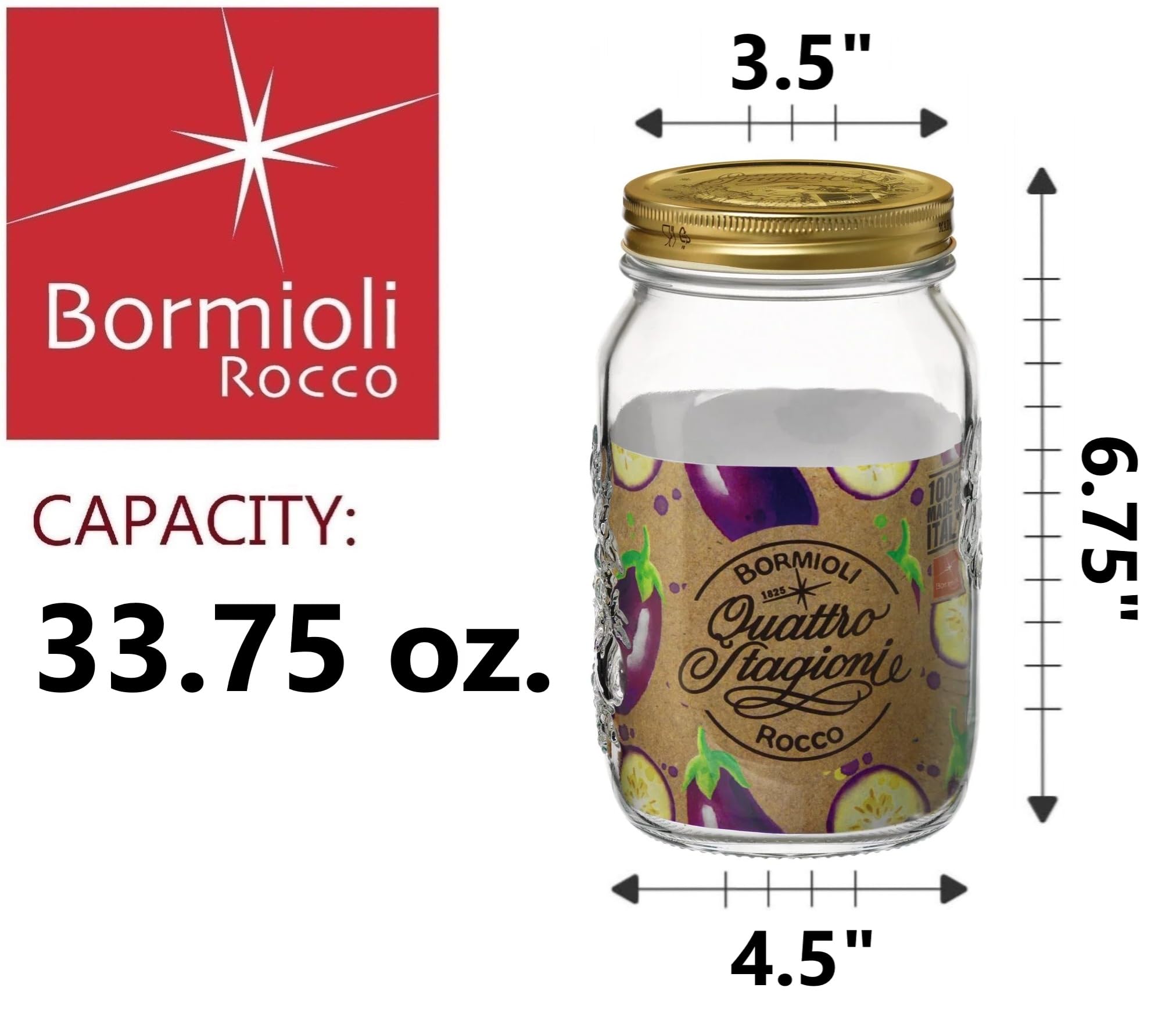 Bormioli Rocco Quattro Stagioni Słoik do Przechowywania, Biały, 1 l