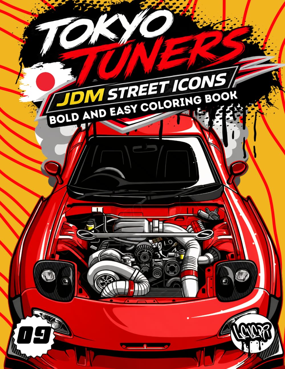 Tokyo Tuners JDM Street Icons: Bold and Easy JDM Cars Coloring Book for Adults and Teens Legendary Japanese Performance Cars