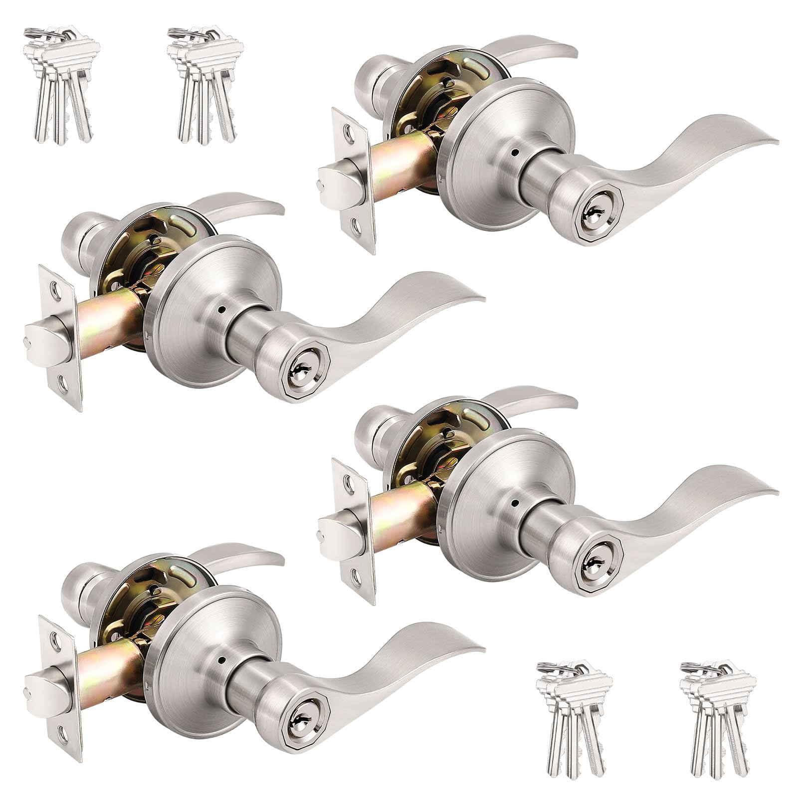 Probrico Black Entry Knobs - Keyed Alike Lockset -13