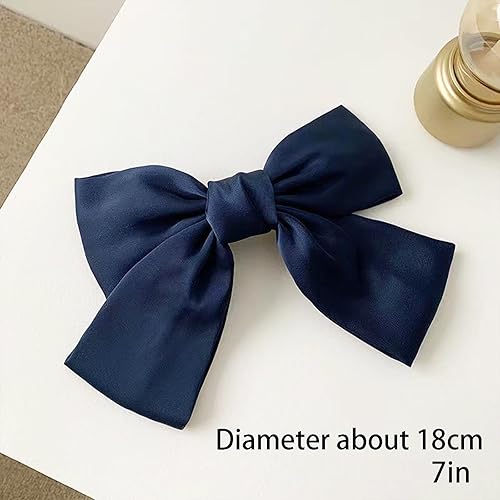 Miniatura 3 de Lazos de satén para el cabello, pinzas para el cabello, clip de cinta para el cabello, clip grande de color sólido, horquilla para cabello francés,