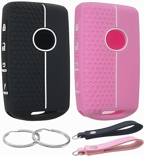 Miniatura 7 de Funda de goma de silicona para llavero compatible con Mazda 3 6 CX-30 CX-5 CX-9 CX-50 2019-2024 (negronegro, 4 botonessilicona)