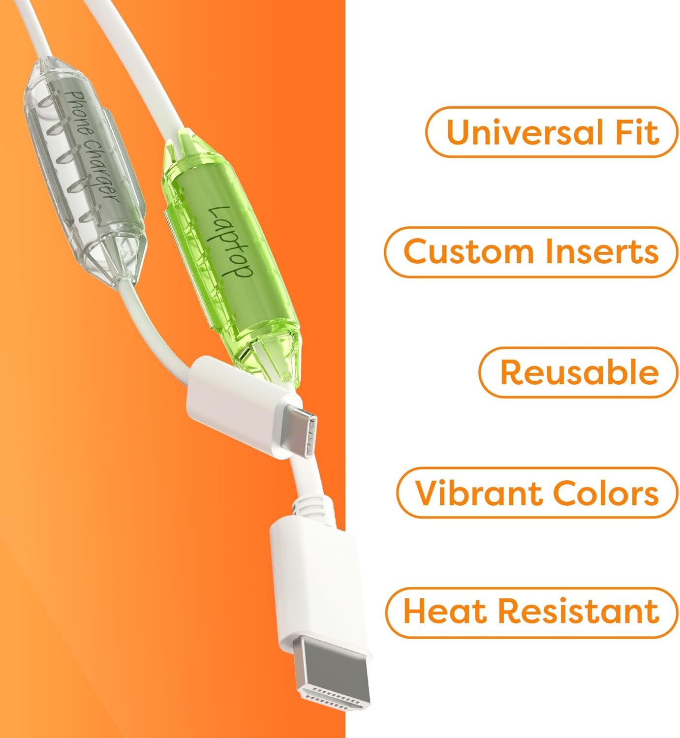 Dotz Cord ID Pro Cord & Cable Identification System- Cord Labels for Organize Cords, Chargers & Wires at Home or Office- Cords Identifiers Keep Your Setup Neat, Tangle-Free & Easy to Manage-DCI171M-C