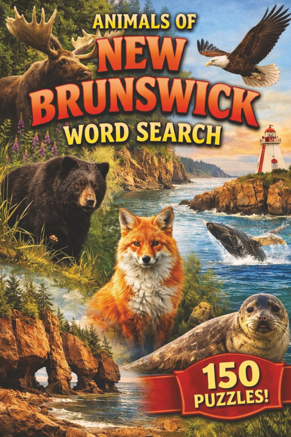 Animals of New Brunswick: 150 Wildlife-Themed Puzzles (Canadian Wildlife Word Search Series)