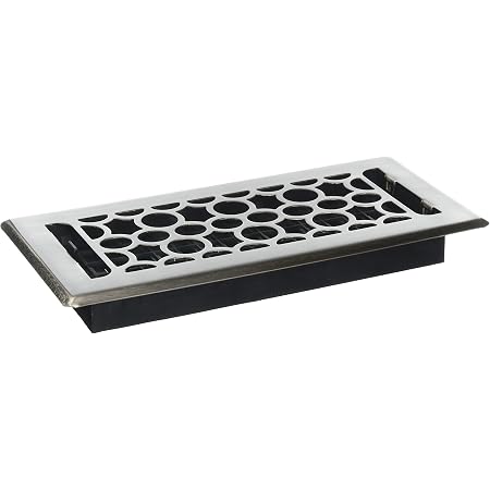 Decor Gates NGH212-NKL Bodenregister – Vernickeltes Nickel, 4 X 10 Zoll, Gothic-Design, Einfach Zu Installieren
