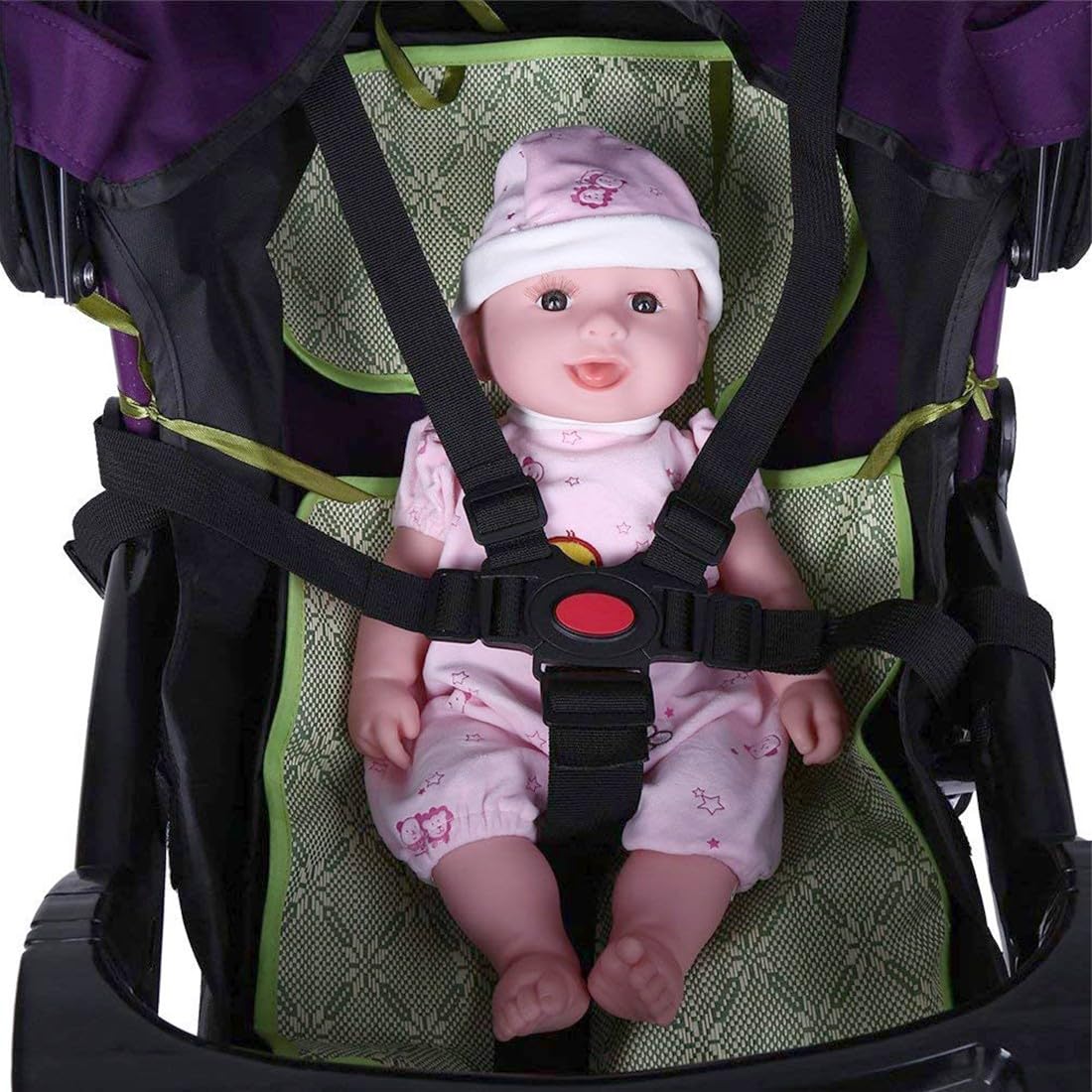 ZKGYUS Cinture Universali per Seggiolone Cinghie per Seggiolone a 5 Punti, Regolabile Cintura di Sicurezza per Bambini per Seggiolino Cinghie Passeggini per Bambini, Nero