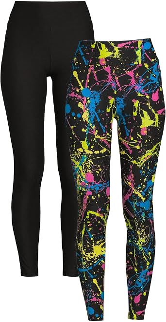 No Boundaries Black Soot/Splatter Print | 2-Pack Womens Juniors Sueded Ankle Leggings
