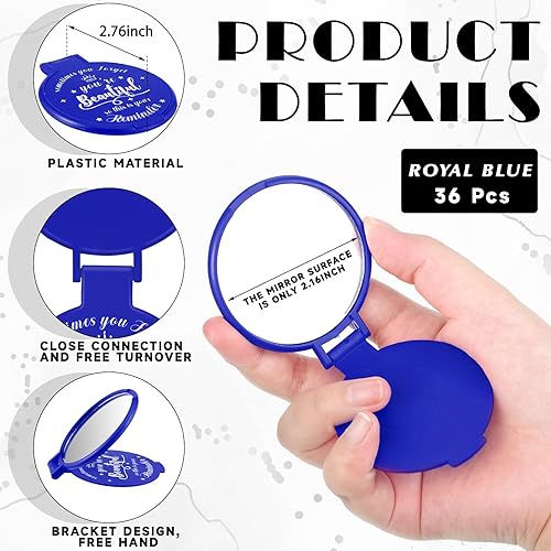 Miniatura 2 de 36 piezas de espejo compacto inspirador de 2.76 pulgadas, espejo redondo de vidrio para maquillaje, monedero personal, mini espejo, regalos para