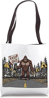 Bigfoot Keep Out Funny Cryptid Warning Forest Monster Tote Bag