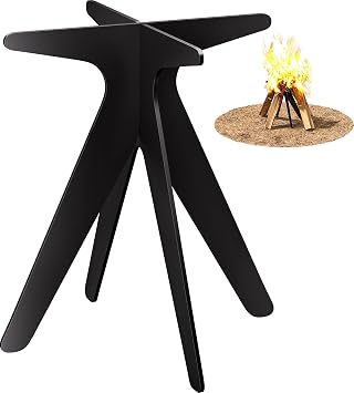 Mocomax Vertical Fire Pit Grate, Metal Portable Fire Place Log Grate, 9 Inch Firepit Top Section for Indoor, Outdoor Use, Low Smoke, High Heat