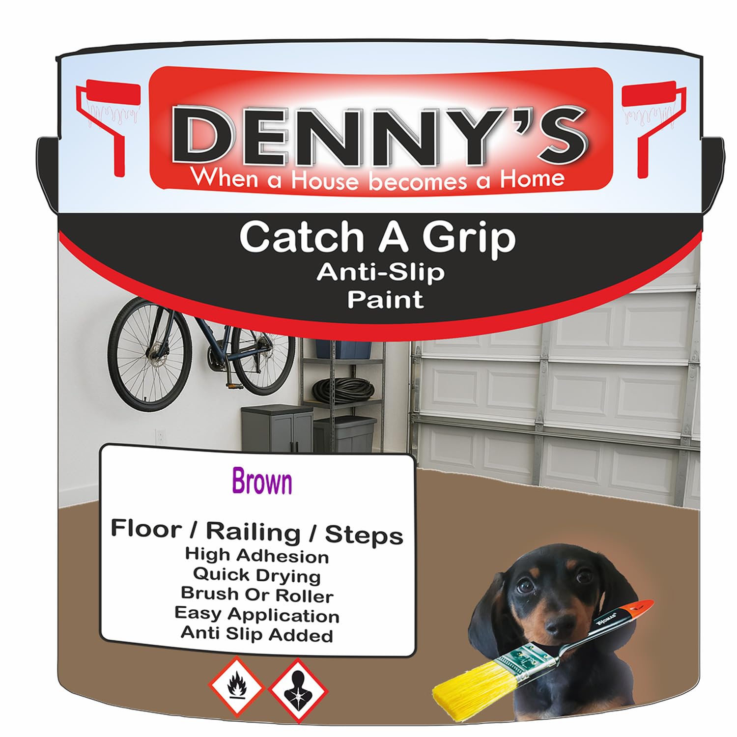 SCOOBYS PAINTS BACK IN THE MIX Catch A Grip Anti Slip Floor Paint – Non Slip Coating for Steps, Railings & Garages – 170 Colours, High Adhesion, Quick Dry, Multiple Sizes (Brown, 250ml Tin)