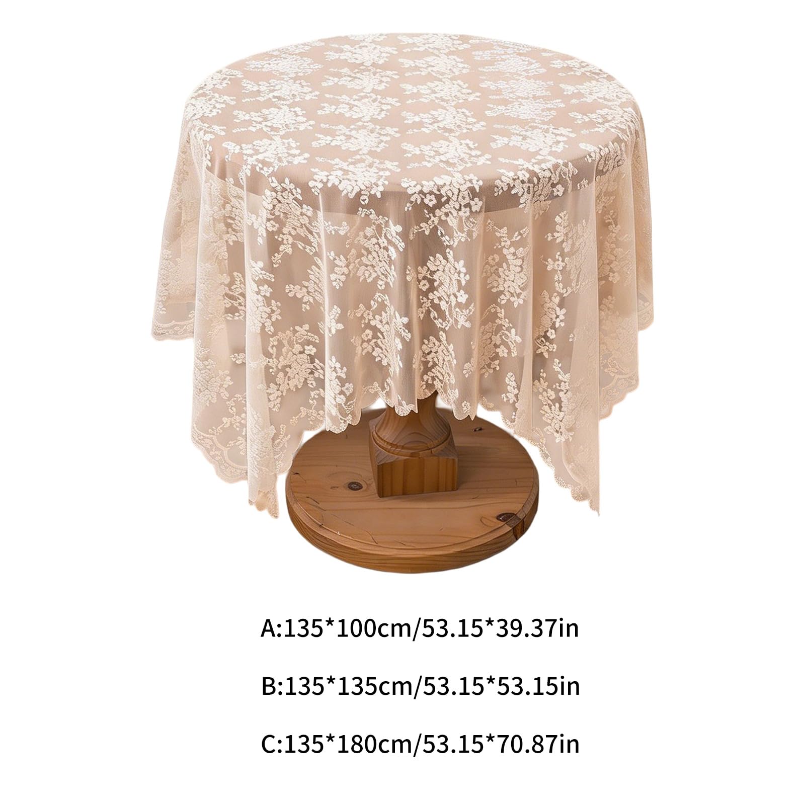 Mantel de comedor de encaje floral, tela de poliéster resistente, adecuado para cualquier temporada, elegante mesa de comedor de algodón