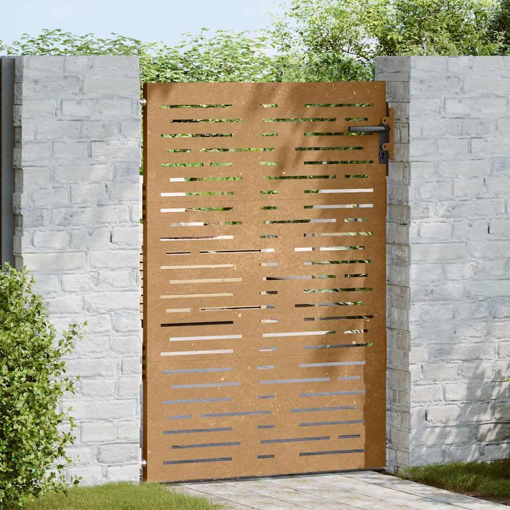 Cancello da giardino 85x150 cm Acciaio Corten Design Quadrato