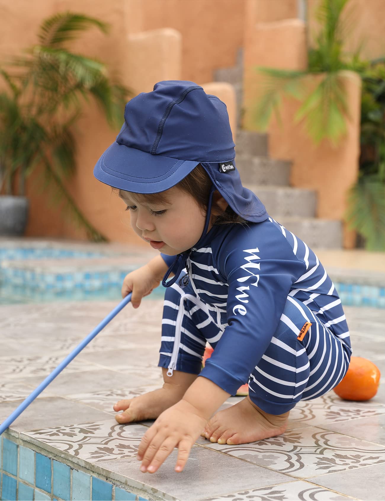 weVSwe Baby Toddler Boy Swimsuit Long Sleeve Baby Swimwear UPF 50+ Sun Protection Rash Guard Swimming Costume with Crotch Zipper 0-3 Years — view 82