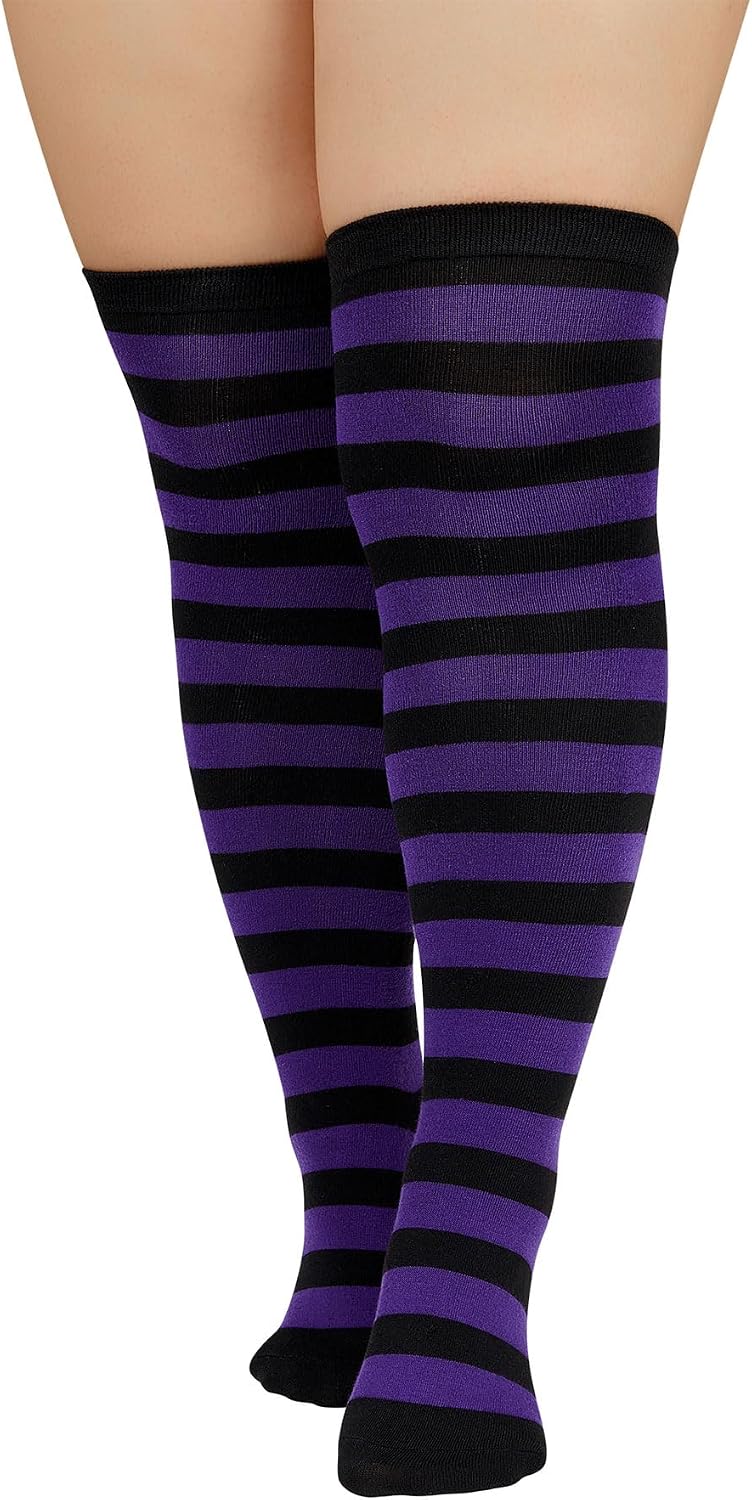 Zando Halloween Plus Size Womens Thigh High Socks Over the Knee Socks