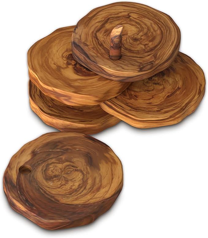 The Live Edge Olive Wood Table Coasters for Drinks 6