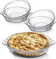 Uiifan 4-Pack 6-Inch Mini Glass Pie Pans with Handles - Clear 11.6oz Oven-Safe Baking Dishes for Pies, Desserts, Snacks