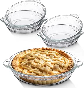 Amazon.com: Uiifan 4 Packs 6 Inches Mini Glass Pie Pan for Baking 11.6 ...