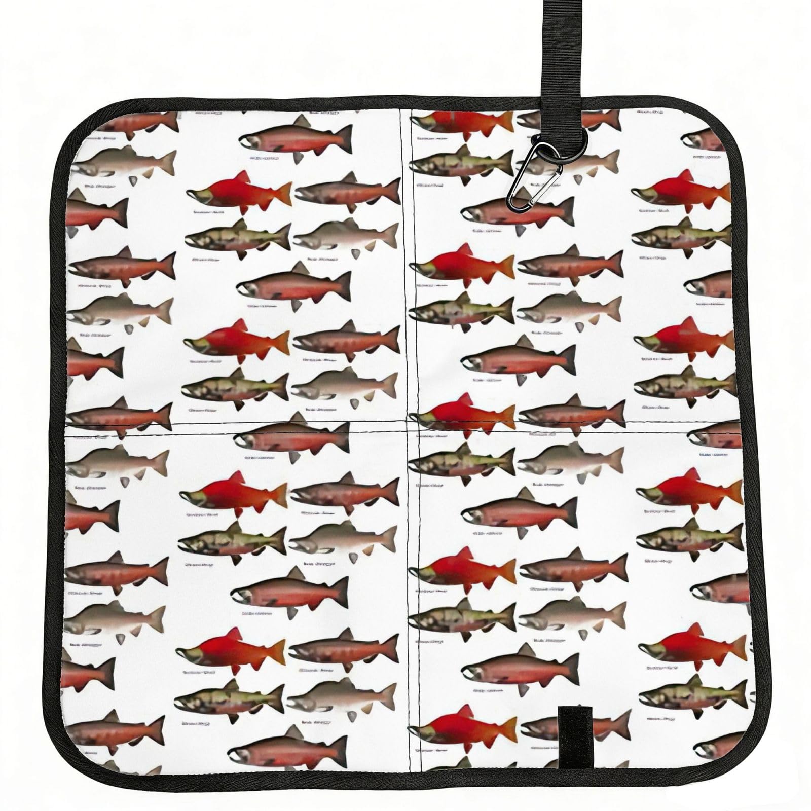 NImongt Salmon Print Portable Chair Pad Foldable Seat Cushion Outdoor Seating Office Picnic Camping