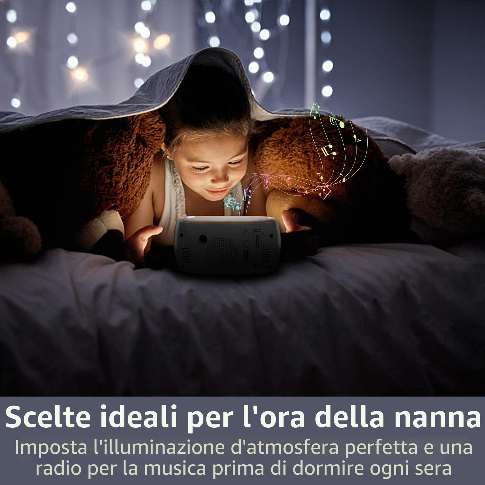 BUFFBEE Radio Sveglia con Luce Notturna 7 Colori, Doppio Allarme, Snooze, Dimmer, Porta USB, Timer Riposo, Sveglia Digitale con Radio FM, Timer Notte - Bianco