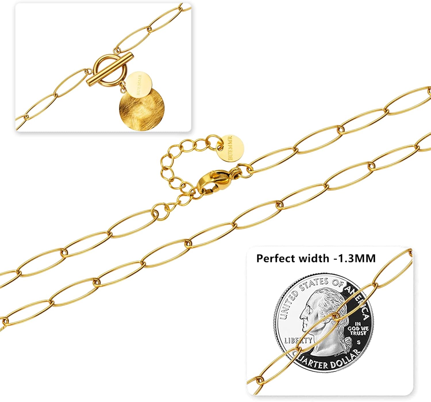 Miniatura 2 de Dainty Gold Chain Bracelet for Women 14K Gold Plated Thick Snake Chain Adjustable Hypoallergenic Charm Bracelet Gold Filled Jewelry