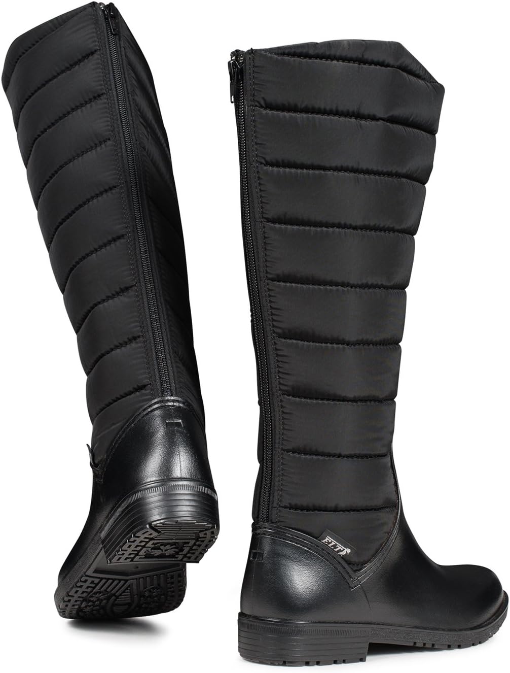 Alesund Winter Thermal Riding Boots, Waterproof Galoshes, Fleece Lined, Zip, Black, Size EU 41 (UK 8)