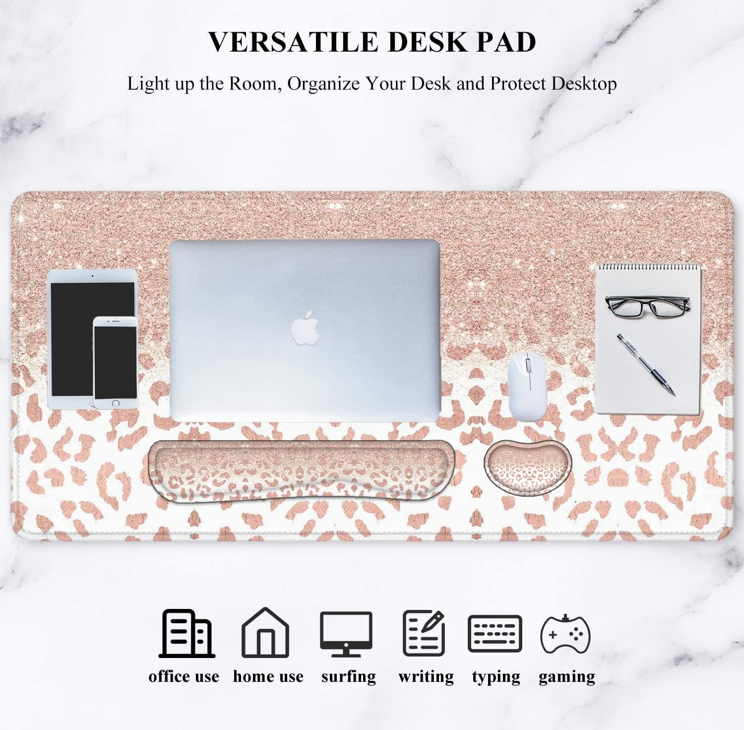 Lateefah Desk Mat, Mouse Pad with Wrist Rest, 4-in-1 Large Mouse Pads for Desk, Ergonomic Mouse Pad and Keyboard Wrist Rest Gaming Keyboard Mat for Office, Home - Image 6