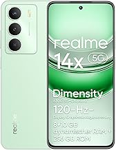 realme 14x 5G Smartphone 18GB Dynamic RAM 256GB ROM Eye-Care 120Hz Display 50MP Camera 5000mAh Battery Military Grade Shock Resistance Octa-Core Green (No Adapter)