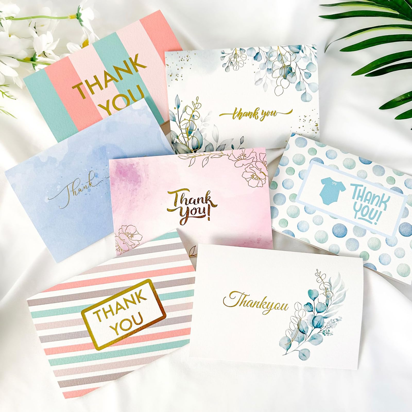 Elegauit Thank You Cards 48 Pack, 4 x 6 Greeting Card with Envelopes Stickers Blank Cards Assortment for Family Friends Classmates Gift Decorations - Image 3