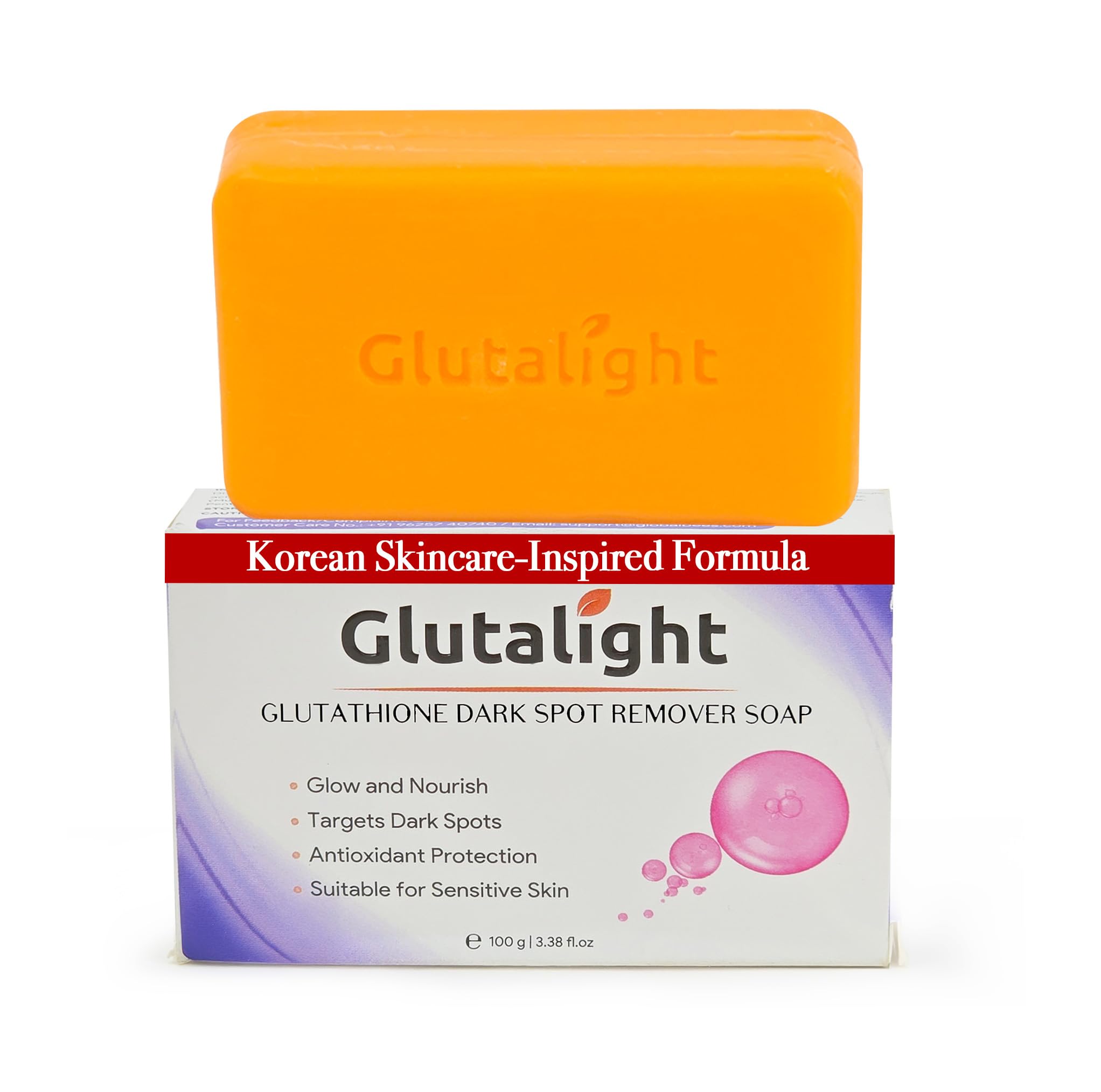 Glutalight Glutathione Dark Spot Remover Soap | Korean Skincare Hydrating Soap | Hyaluronic Acid, Niacinamide & Ceramide | Achieve Glass Skin Glow | Even Skin Tone & Fades Hyperpigmentation |Pack of 1