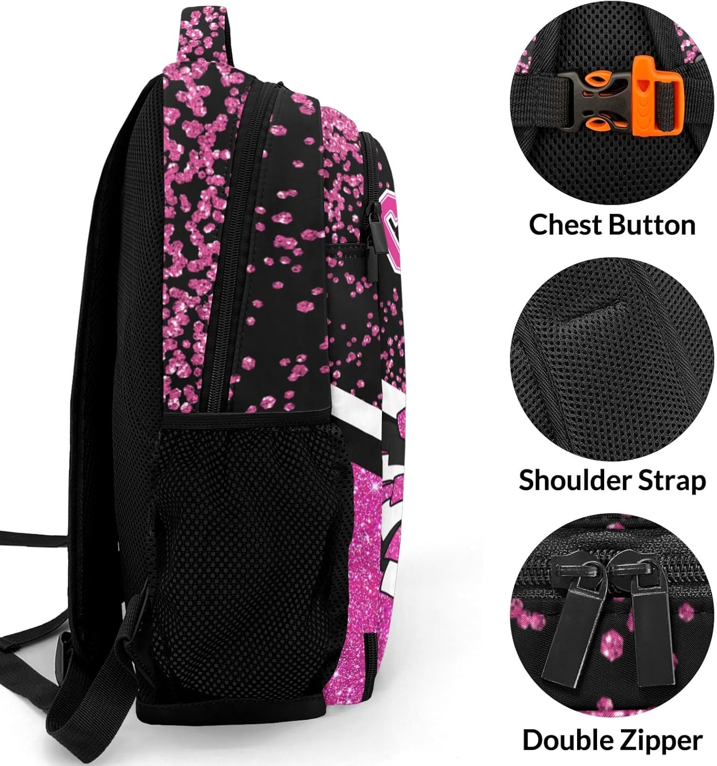 Rose Red Cheers Custom Cheer Backpack for Cheerleader Personalized Cheerleading Backpack Bag, Cheer Coach Travel Daypack